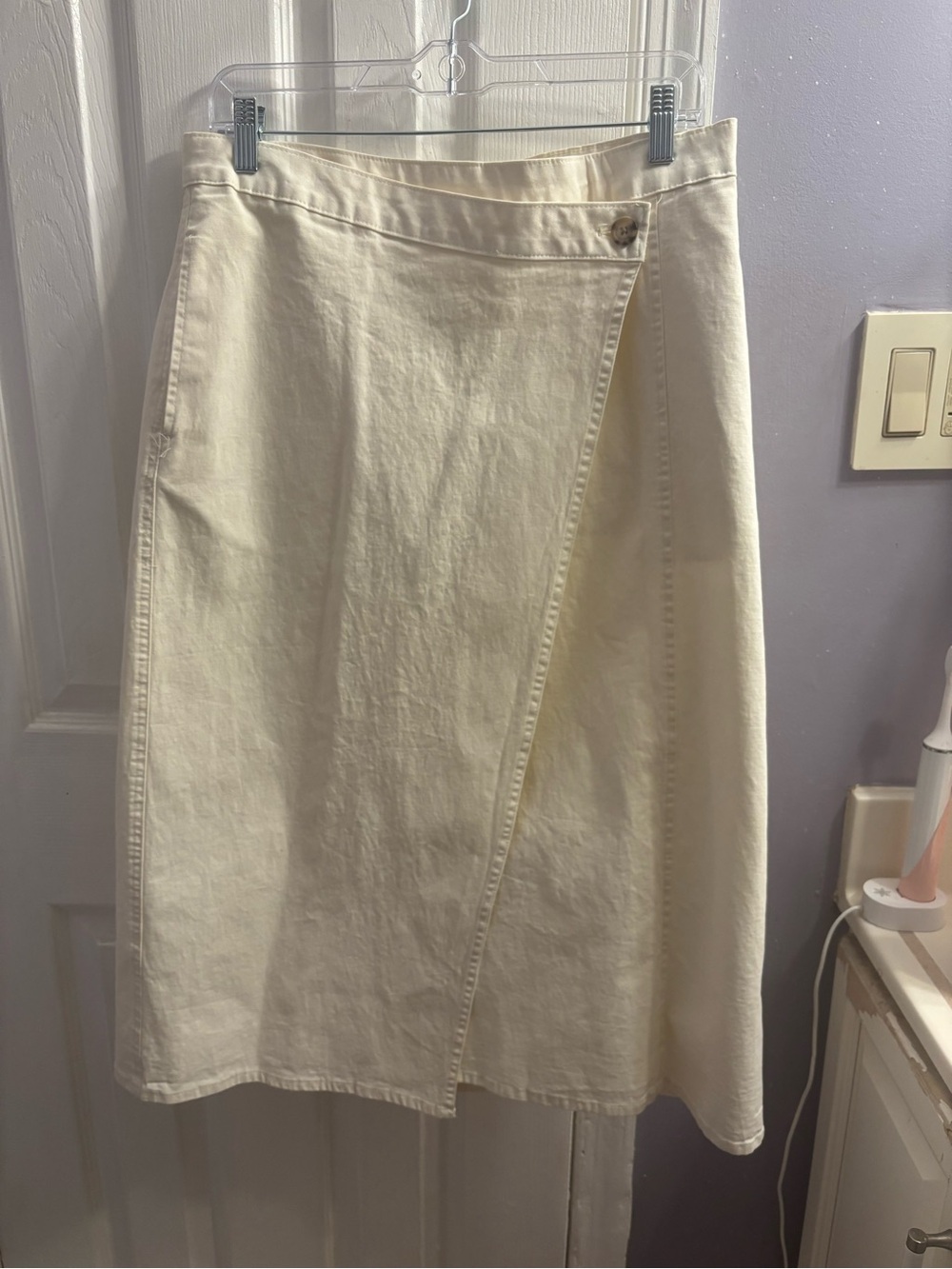 Universal Thread Cream Wrap-Style Midi Skirt